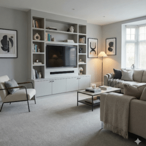 Abundance Fog Carpet Living Room