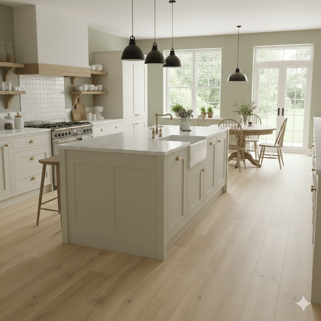 Apollo Sheet Vinyl – French Oak in a kitchen