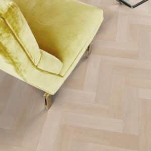 Apollo Sheet Vinyl – Muted Herringbone in a living room