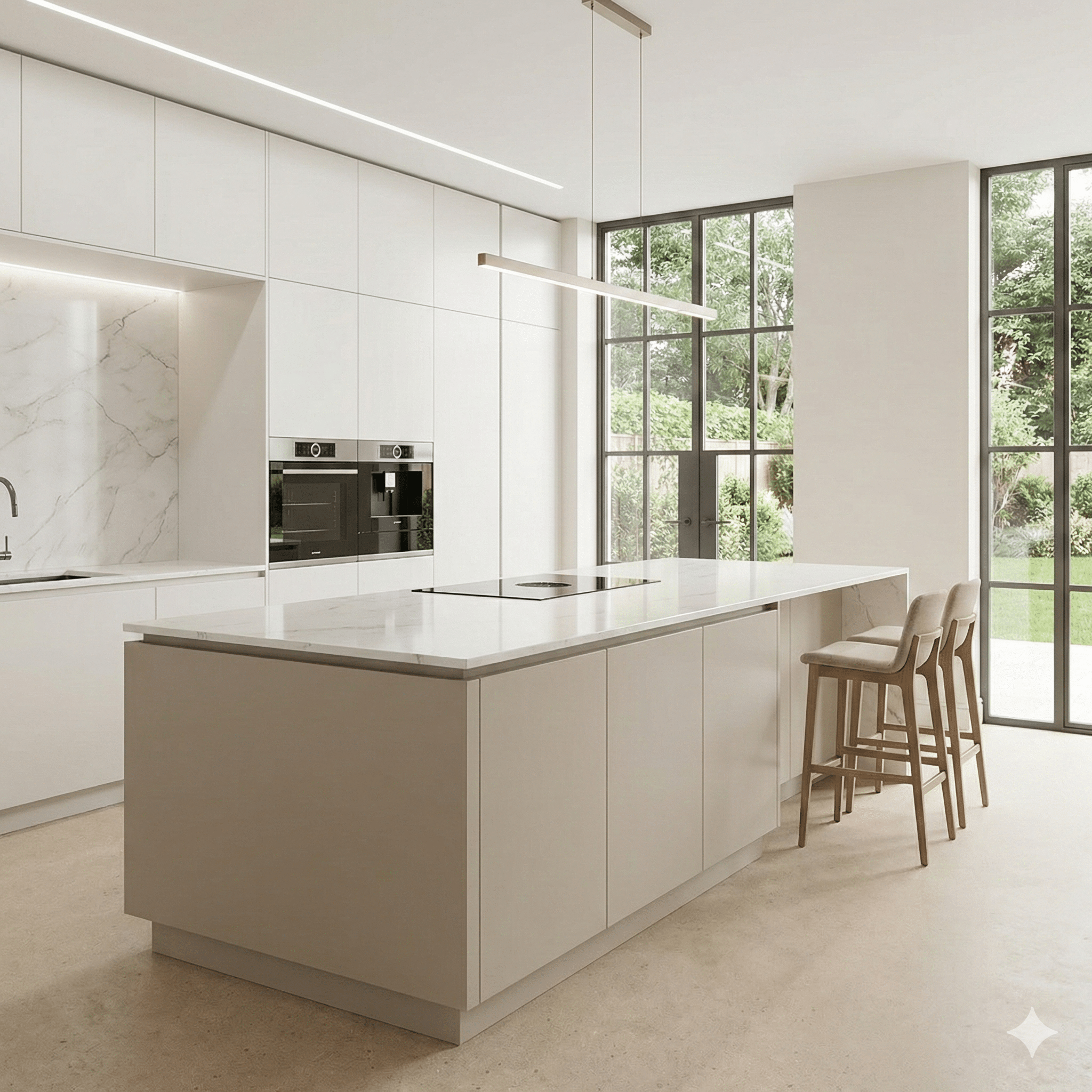 Arianna Sheet Vinyl – Smooth Gypsum in a kitchen