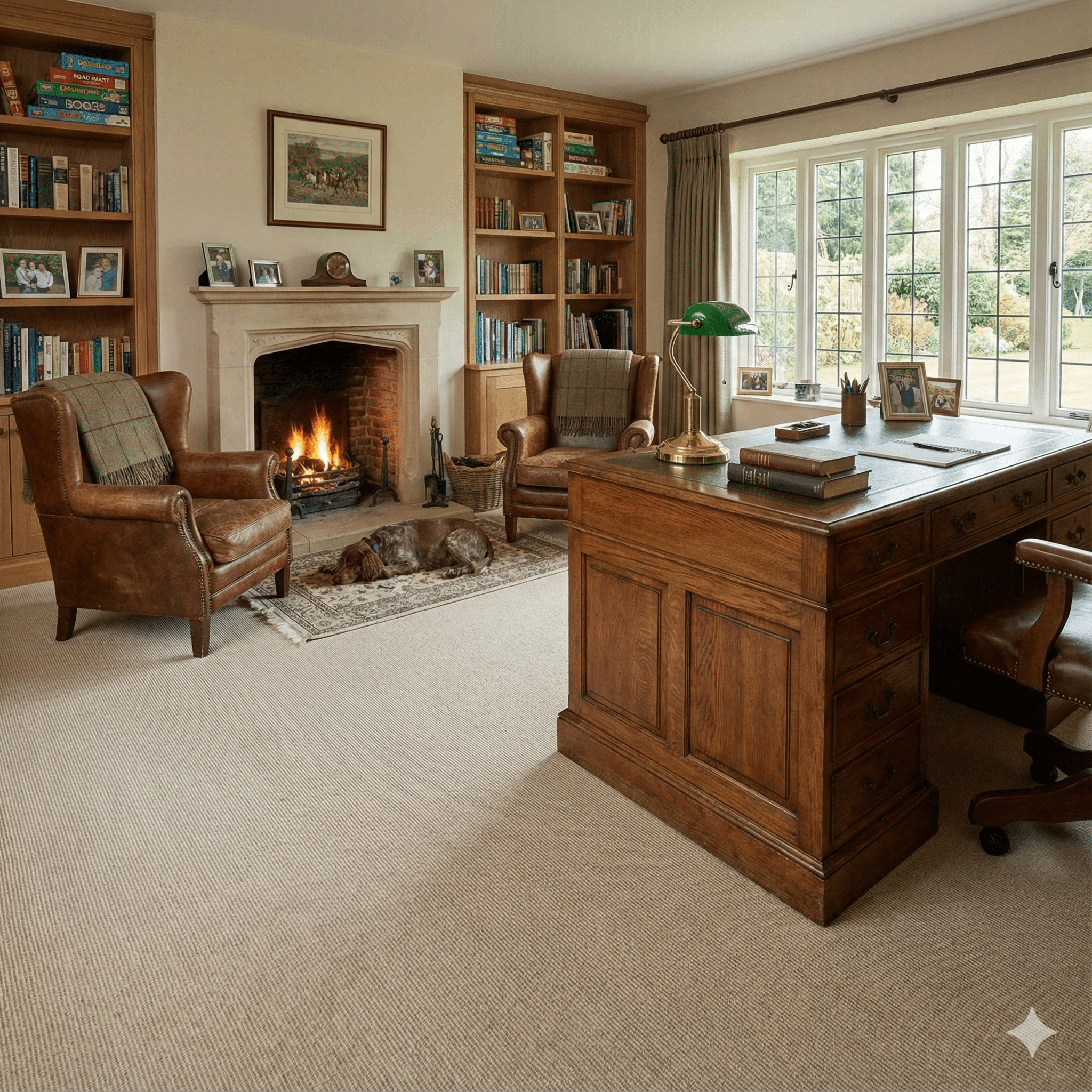 Farmhouse Wool Carpet Eggshell Office