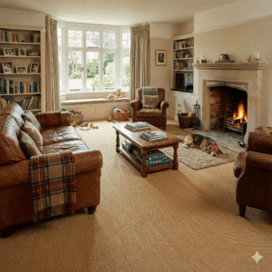 Farmhouse Wool Carpet Hen Living Room