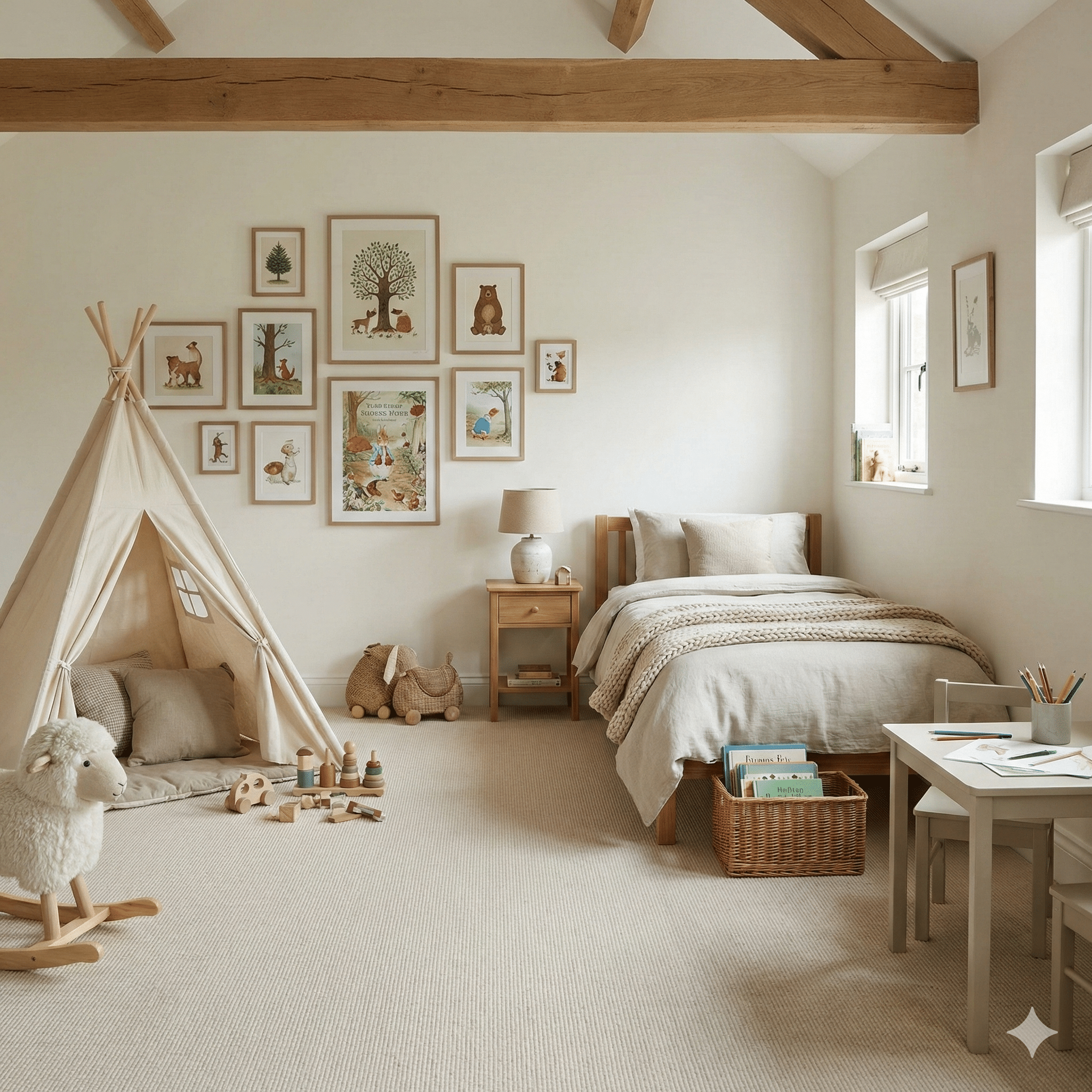 Farmhouse Wool Carpet Lamb Bedroom