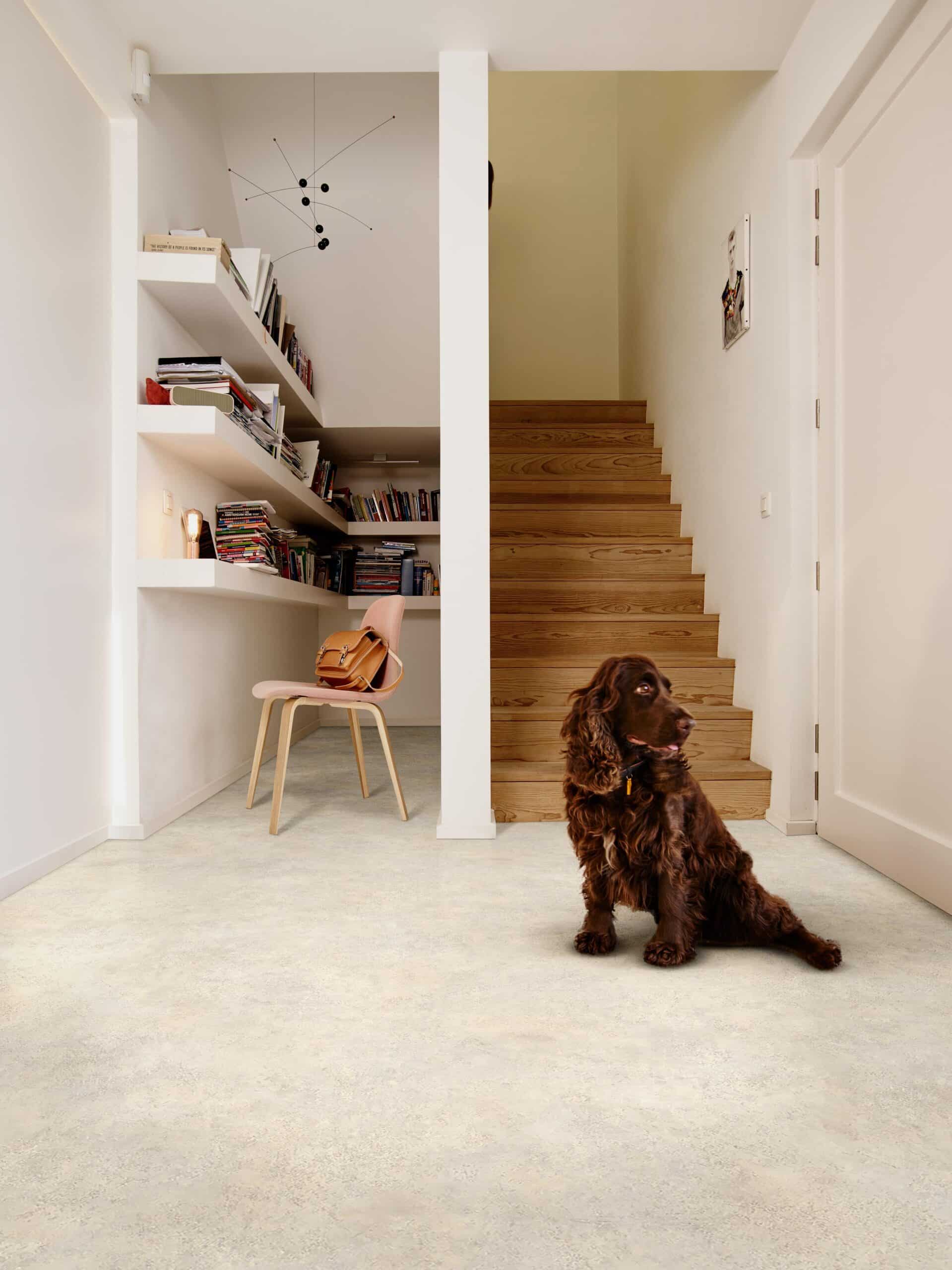 Juno Sheet Vinyl – Marbello in a hallway