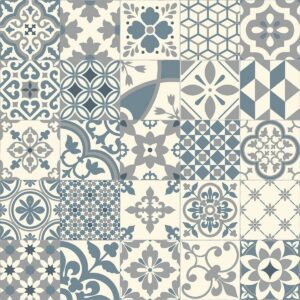 Kefi Sheet Vinyl Art Deco Blue