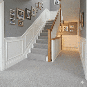 Lifestyle Herringbone Pebble Carpet Hallway