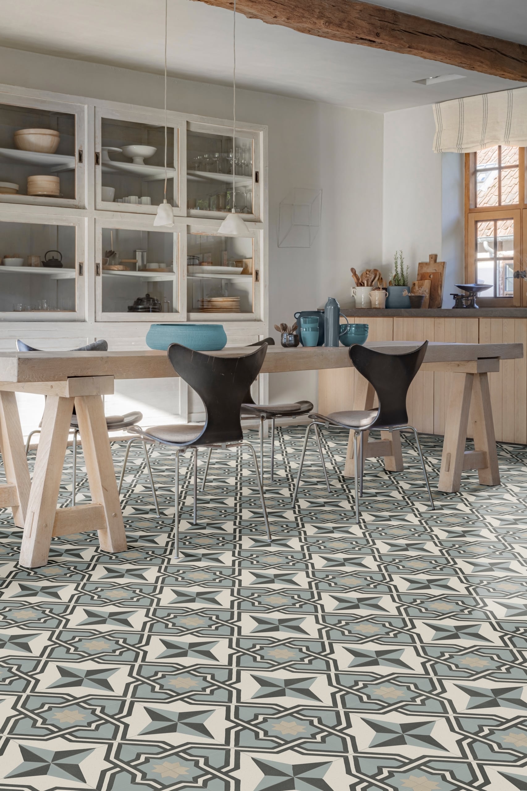 Nectar Sheet Vinyl – Victoria Pastel in a dining room