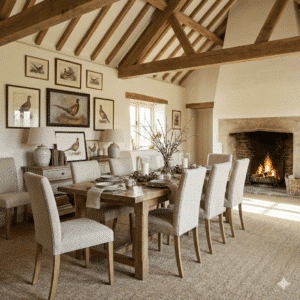 Sisal Loop Rattan Carpet Dining Room