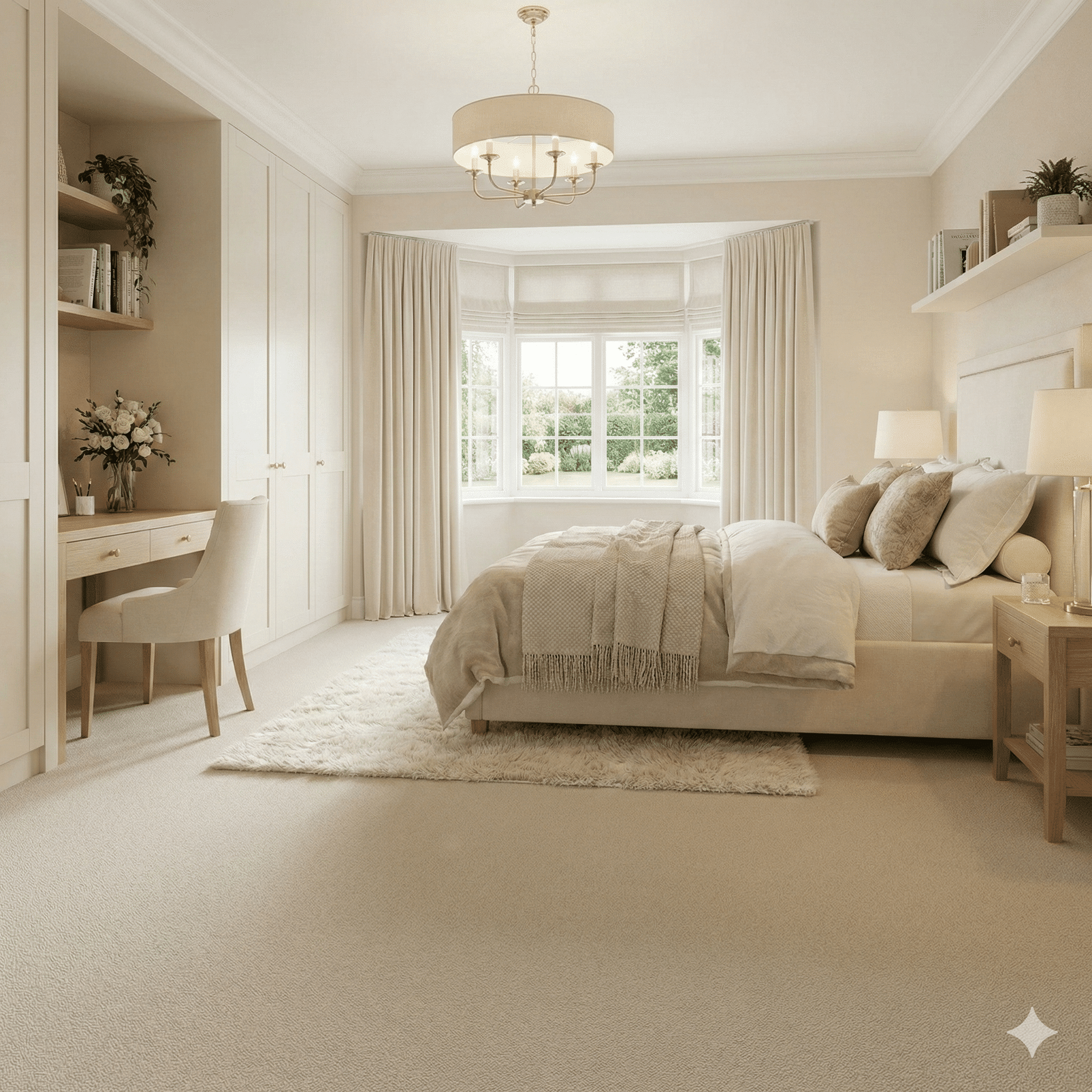 Haven Basket Carpet in a bedroom