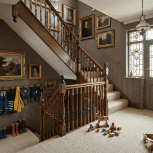 Homestead Wool Herringbone Carpet – Madagascar in a stairs