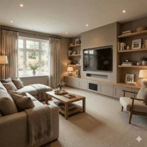 Homestyle Soybean Carpet in a living room