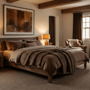 Maison Imperial Carpet Husk Scaled 1 in a bedroom