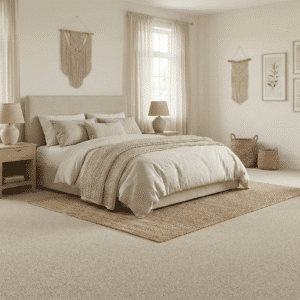 Maison Imperial Crust Carpet in a bedroom