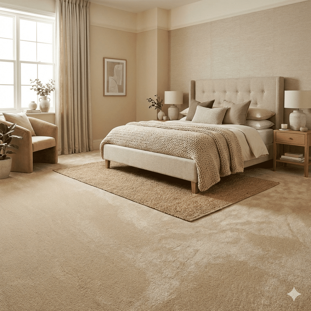 Pillowtex Carpet – Chantilly in a bedroom