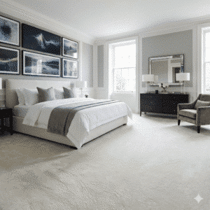 Pillowtex Carpet – Snow in a bedroom