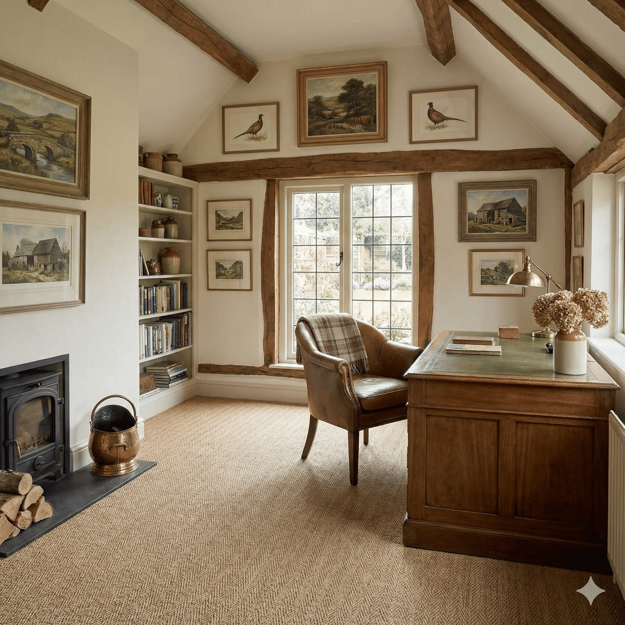 Sisal Herringbone Thatch Carpet in a office