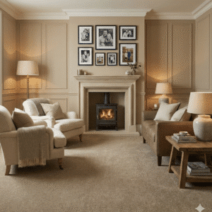 Venti Barley Carpet in a living room