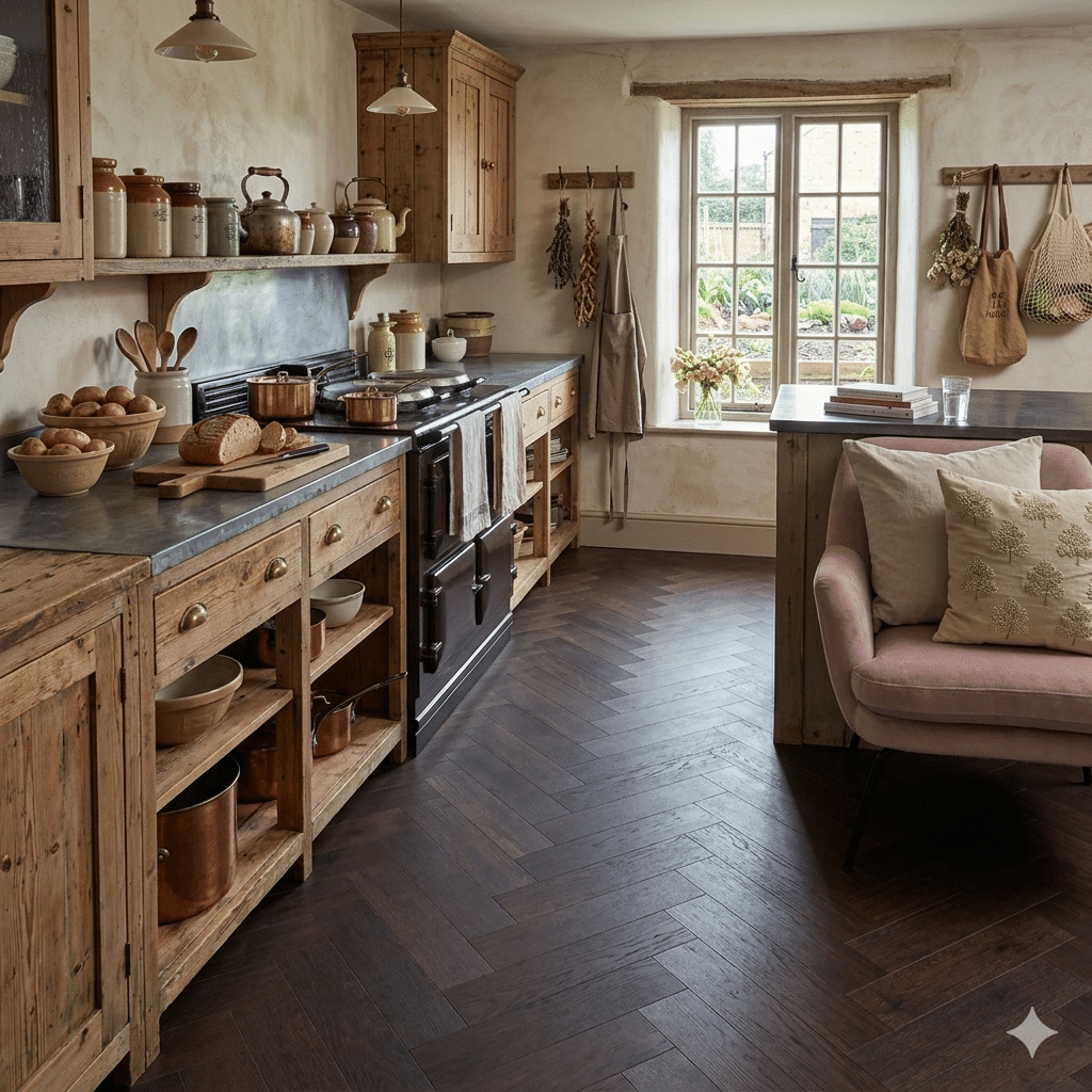 Woodland 2.5mm Cathedral Oak Parquet LVT 610 x 122